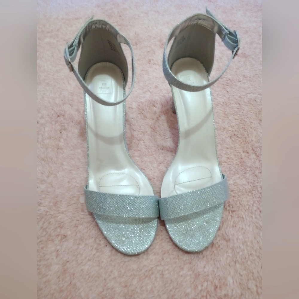 David's Bridal Silver Heels, size 8.5